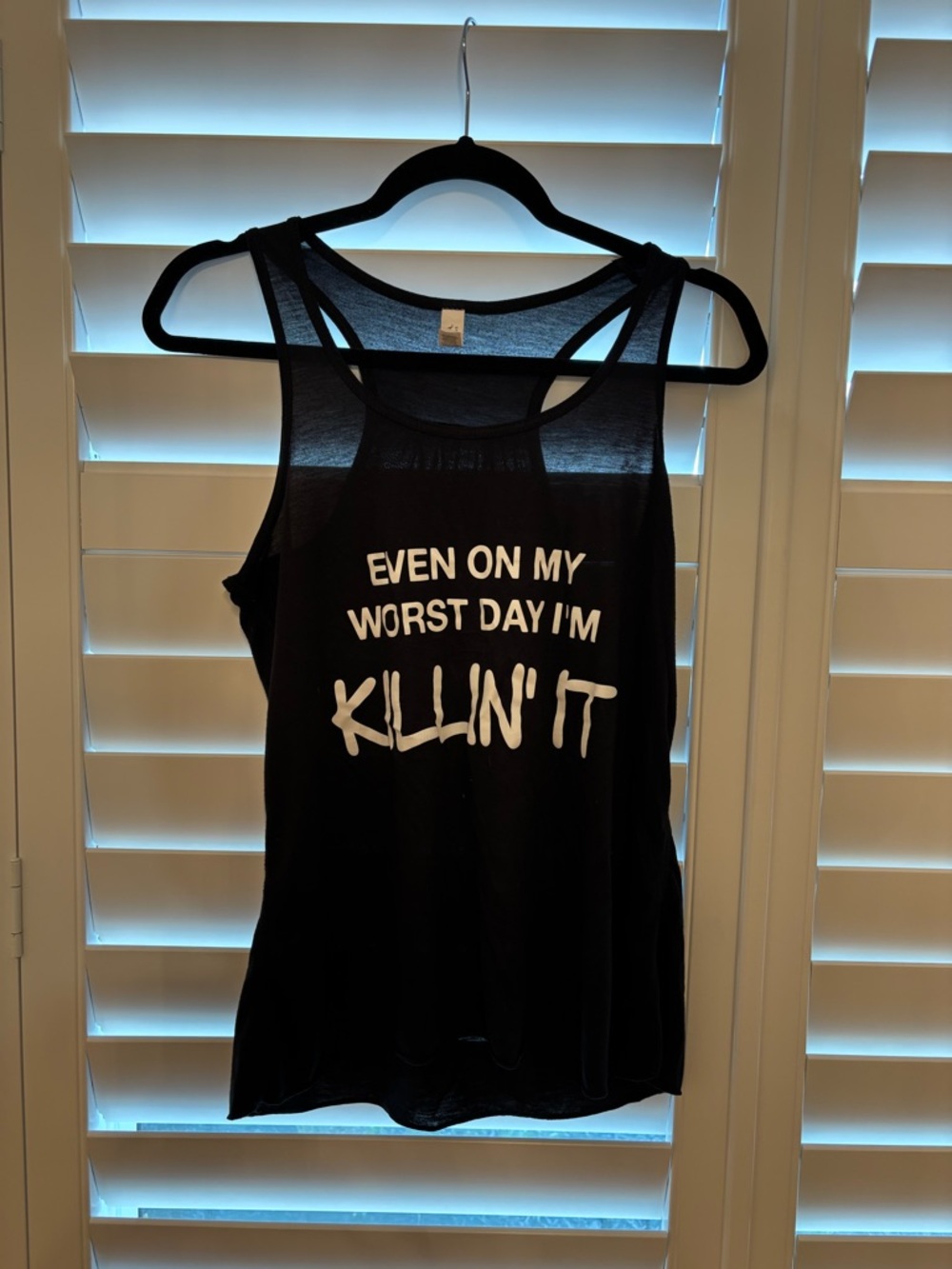 Bella Canvas Black Graphic Tank Top - White Text